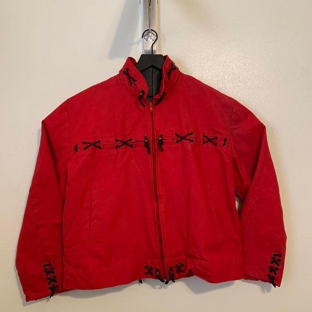 Vintage Western Red and black lace up Jacket Men's XL